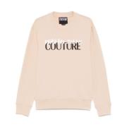 Beige Sweatshirt Herenmode Ss25 Versace Jeans Couture , Beige , Heren