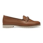 Bruin Leren Platte Pantoffelschoenen Tamaris , Brown , Dames