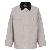 Waterdichte Grijze Jassen met Fluweel Kraag Carhartt Wip , Gray , Here...