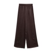 Zijden Losse Jogger Set Forte Forte , Brown , Dames