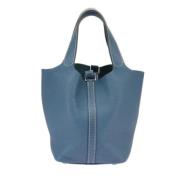 Pre-owned Leather handbags Hermès Vintage , Blue , Dames