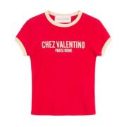 Rode T-shirt Dameskleding Valentino Garavani , Red , Dames