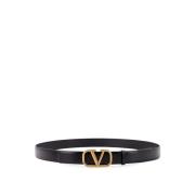 Handtekening Leren Riem met Metalen Gesp Valentino Garavani , Black , ...