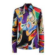 Zijden Orchidee Print Shirt Emilio Pucci , Multicolor , Dames