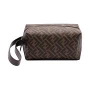 Bruine Leren Schoudertas Fendi , Brown , Heren