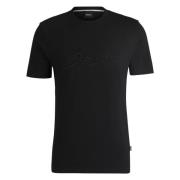 Zwart Jersey Shirt Hugo Boss , Black , Heren