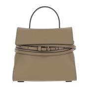 Schoudertas van schapenleer met klep Moschino , Beige , Dames