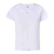 Casual Katoenen T-Shirt voor Vrouwen Pinko , White , Dames