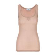 Roze Mouwloze Logo Topwear Aw24 Prada , Pink , Dames