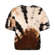 Beige Tie-Dye Katoenen T-Shirt Jil Sander , Brown , Dames