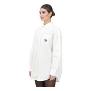 Witte Oversized Popeline Shirt Tommy Jeans , White , Dames