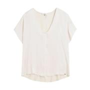 Flowy top met glanzende voorkant Cinque , White , Dames