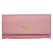 Pre-owned Leather wallets Prada Vintage , Pink , Dames