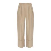 Wijde broek Victoria Beckham , Beige , Dames