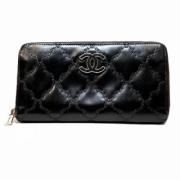 Pre-owned Leather wallets Chanel Vintage , Black , Dames