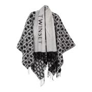 Stijlvolle Poncho voor Modieuze Looks Twinset , Black , Dames