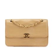 Pre-owned Leather chanel-bags Chanel Vintage , Beige , Dames