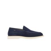 Marineblauwe Suède Loafers Hogan , Blue , Heren