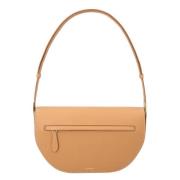 Leather shoulder-bags Burberry , Beige , Dames