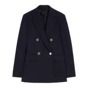 Blauwe Double-Breasted Milano Stitch Blazer Max Mara Studio , Blue , D...