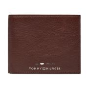 Bruin Leren Portemonnee Mannen Tommy Hilfiger , Brown , Heren