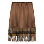 Lange Rok met een Moderne Twist Burberry , Brown , Dames