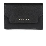 Klassieke Trifold Portemonnee Marni , Black , Dames