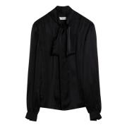 Stijlvolle Blouse voor Vrouwen Saint Laurent , Black , Dames