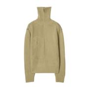 Beige Cashmere Sweater Aw24 Burberry , Beige , Dames