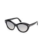 Zwart Rook Spiegel Zonnebril Ft1111 Tom Ford , Black , Unisex