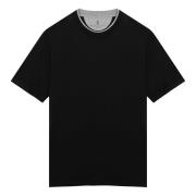 Korte mouwen ronde hals T-shirt Brunello Cucinelli , Black , Heren