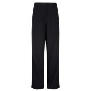 Zwarte pantalon met satijnen strepen Dante 6 , Black , Dames