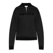 Sweatshirt met logo Alexander McQueen , Black , Dames