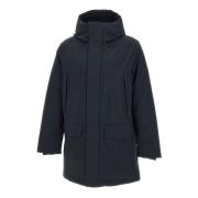 Zwarte Parka Jas met Capuchon Save The Duck , Black , Heren