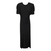 Gebundelde Taille Midi Jurk Victoria Beckham , Black , Dames