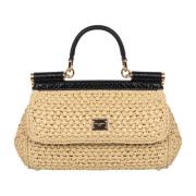 Raffia Crochet Sicily Handtas Dolce & Gabbana , Brown , Dames