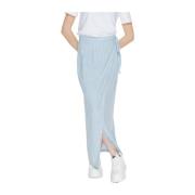 Lange Linnen Rok Vero Moda , Blue , Dames