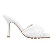 Leather sandals Bottega Veneta , White , Dames