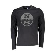 Zwart Katoenen Longsleeve Logo T-Shirt North Sails , Black , Heren