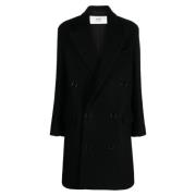 Elegant Double-Breasted Coat Ami Paris , Black , Dames