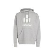 Logo Hoodie met Kangoeroezak Isabel Marant , Gray , Heren