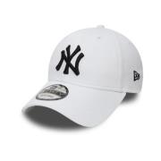 Witte Yankees Logo Geborduurde Pet Gebogen Klep New Era , White , Here...