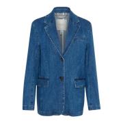 Denim jas met V-hals en klepzakken Part Two , Blue , Dames