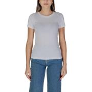 Wit Katoenen Dames T-shirt Lente/Zomer Calvin Klein Jeans , White , Da...