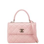 Pre-owned Leather handbags Chanel Vintage , Pink , Dames