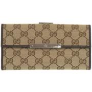 Pre-owned Canvas wallets Gucci Vintage , Beige , Dames