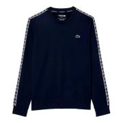 Navy Ripstop Crewneck Sweatshirt Lacoste , Blue , Heren