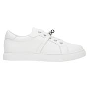 Witte Premium Leren Lage Sneakers voor Vrouwen Estro , White , Dames