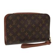 Pre-owned Canvas clutches Louis Vuitton Vintage , Brown , Dames