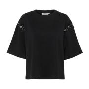 Meteorite Tee Top met Stijlvolle Details Karen by Simonsen , Black , D...